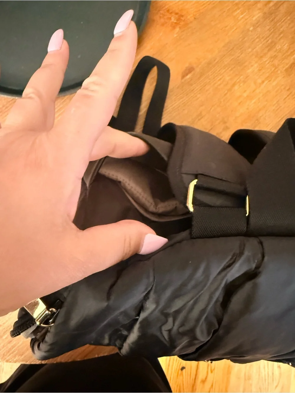 Quilted Black baby diaper bag